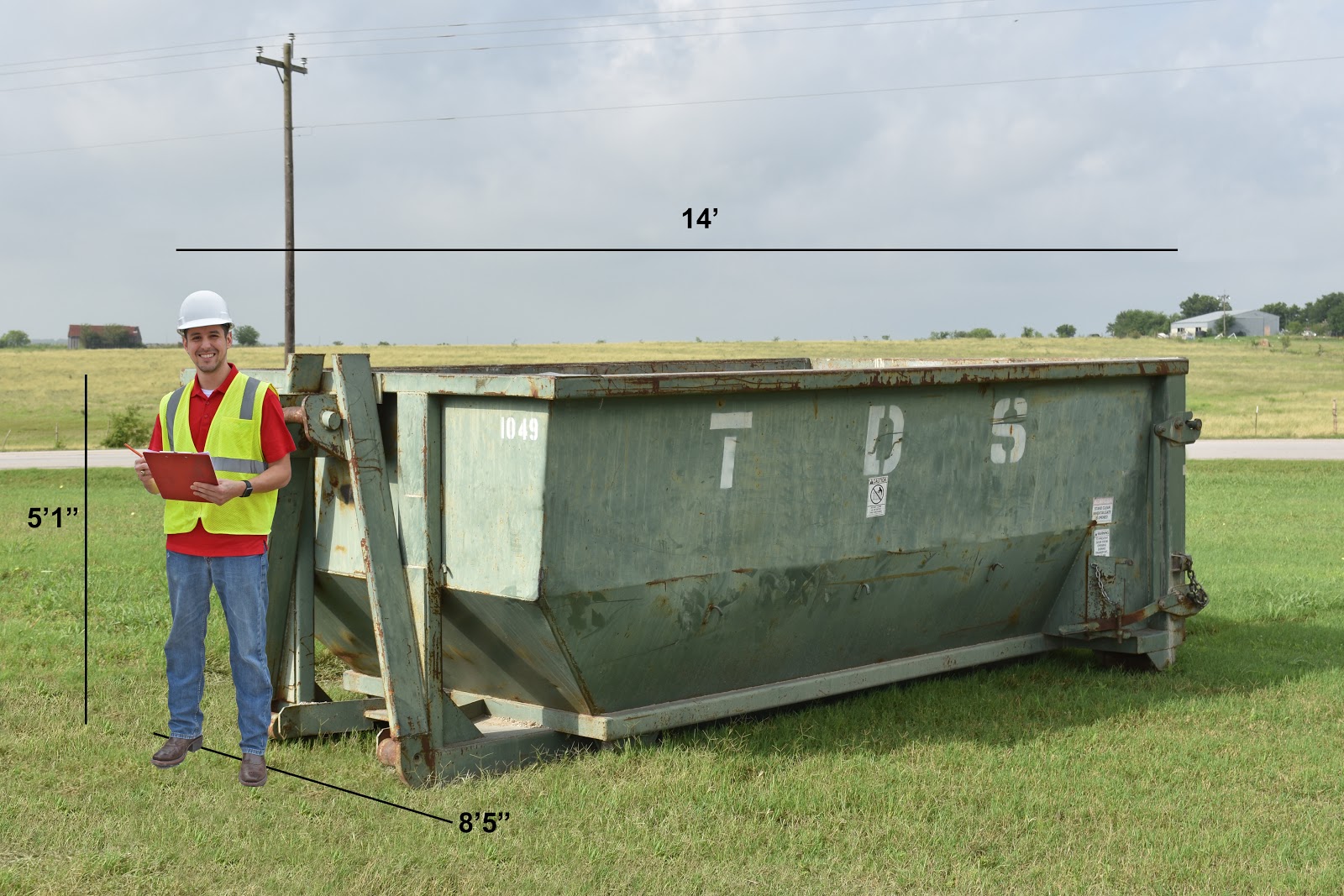 14-yard dumpster rental dimensions