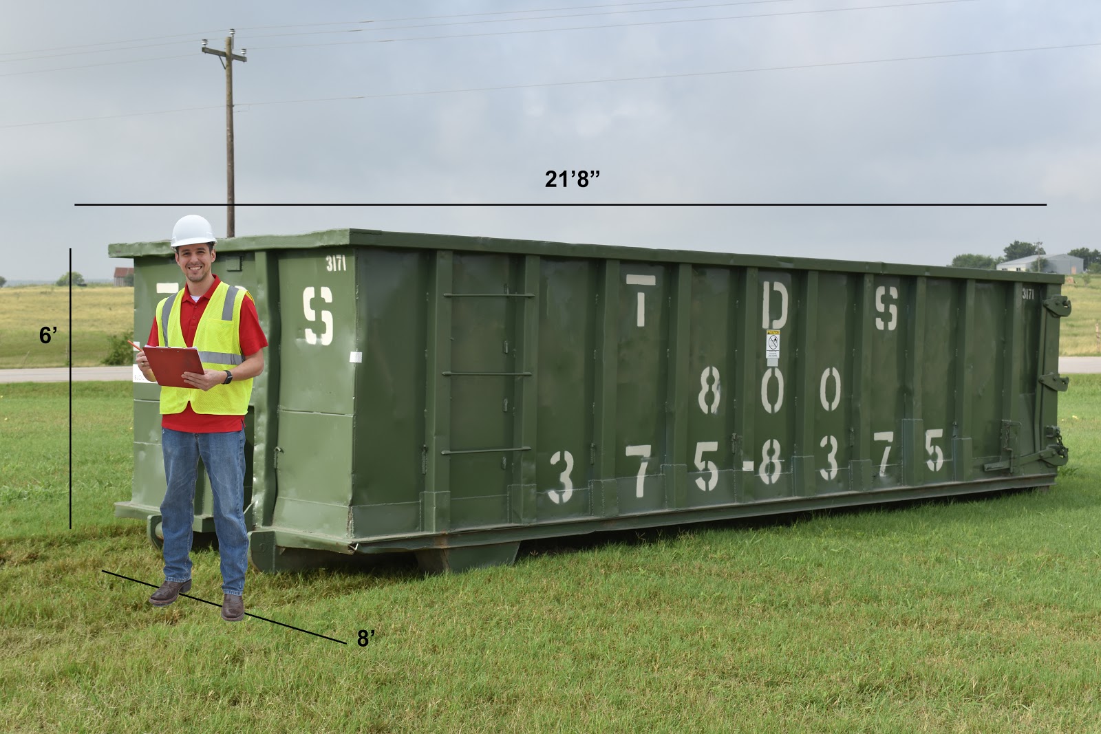 30-yard dumpster rental dimensions
