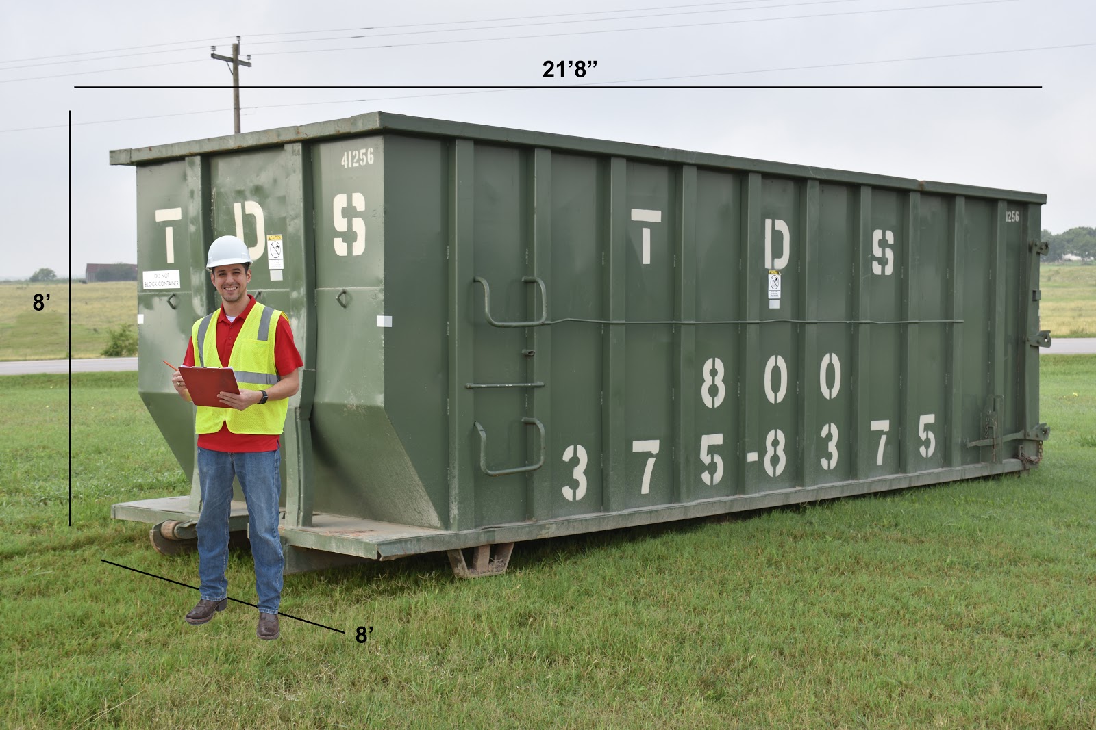 40-yard dumpster rental dimensions