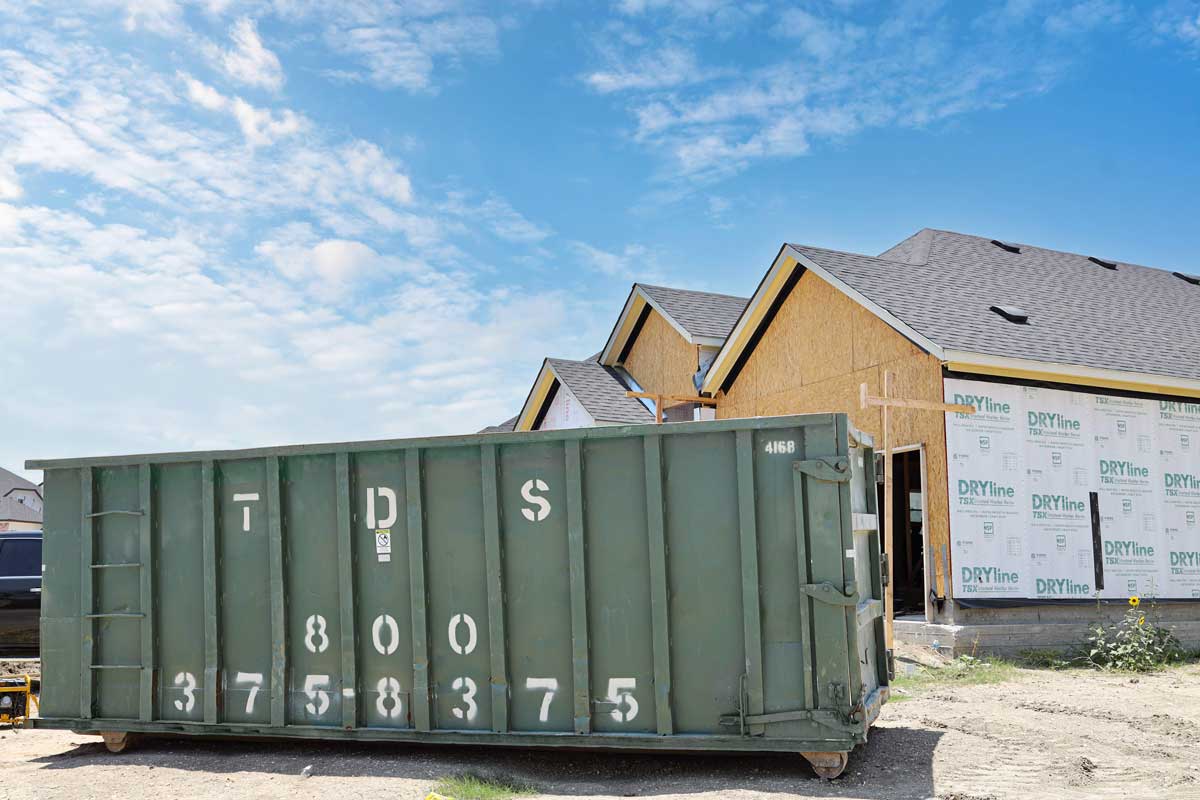 roll off dumpster at construction site