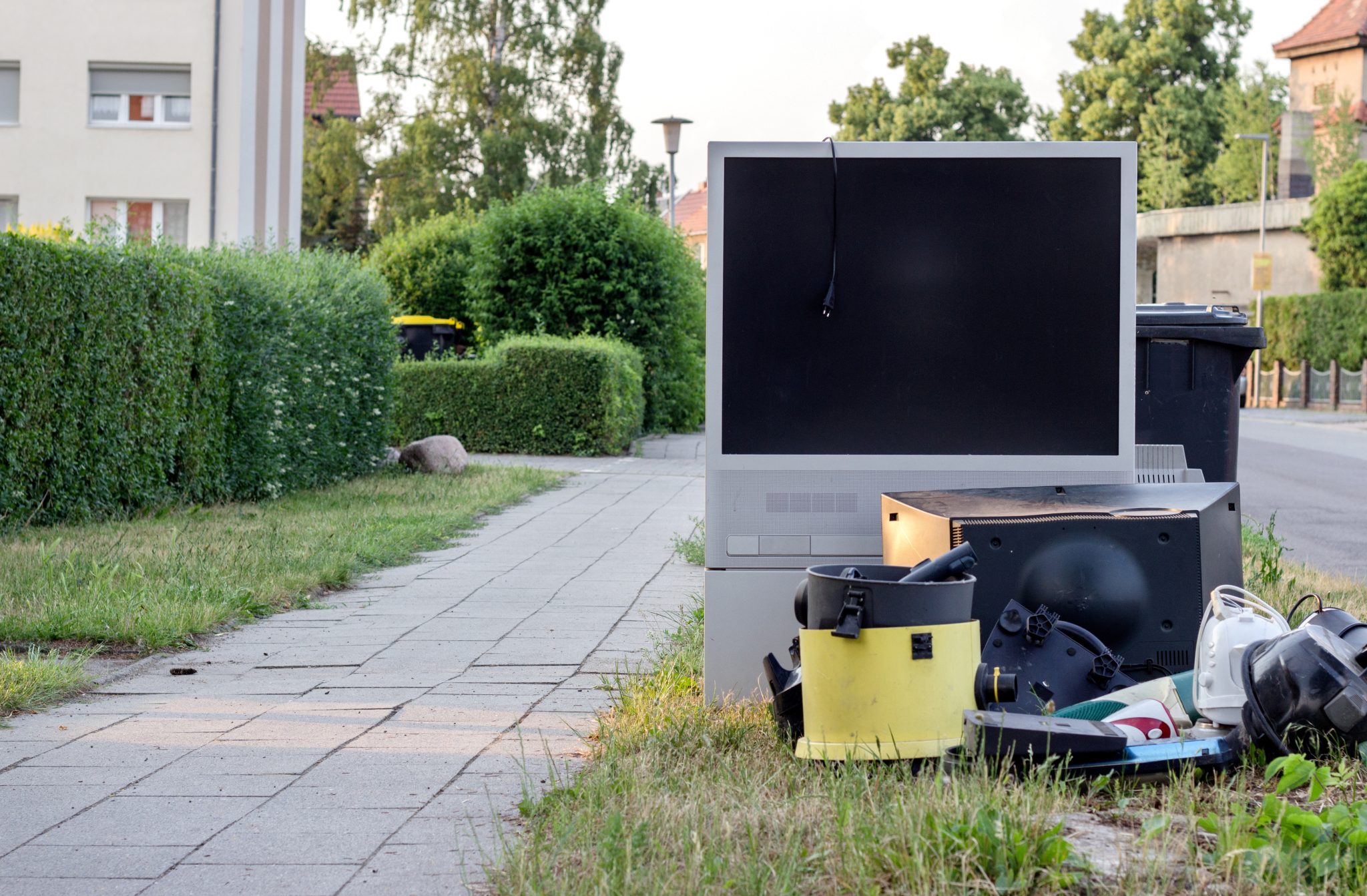 TV on the side of the road