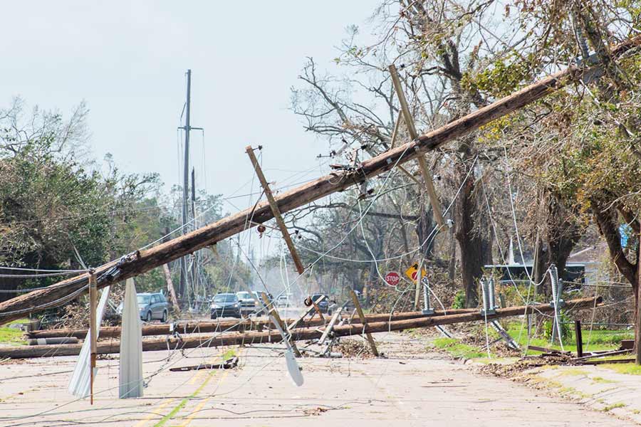 Building impacted by a disaster